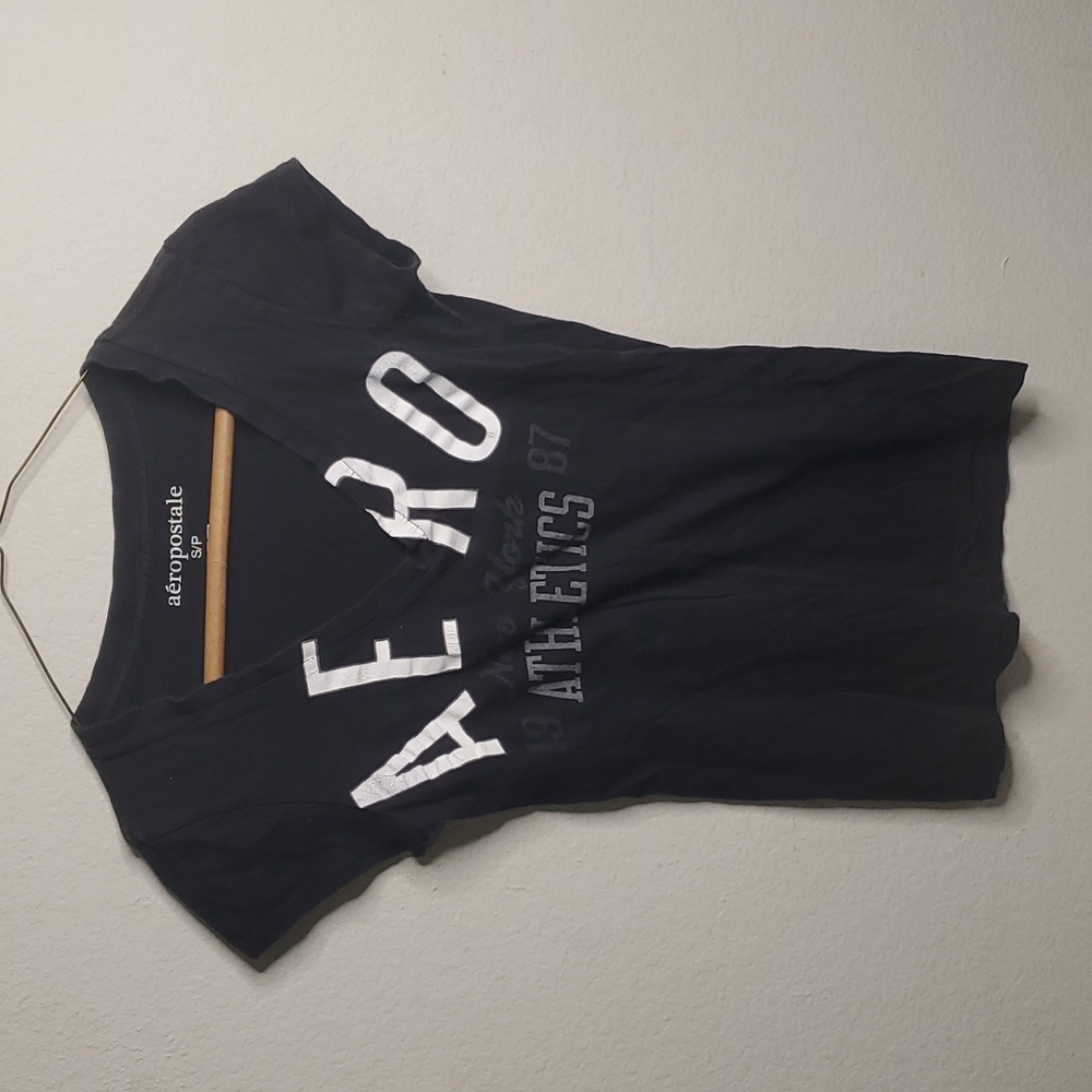 Aeropostale Black Graphic Short Sleeve Tee Size S/P